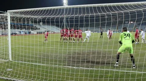 Free kick - goal Stock-Footage 10796268