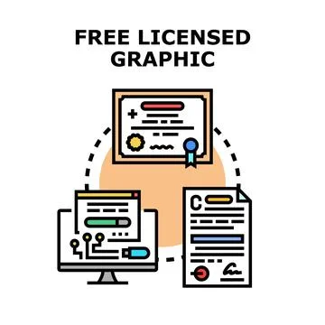Free licensed graphics concept vector illustration Stock Illustration