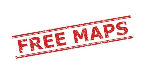 FREE MAPS Stamp with Rubber Texture and Double Parallel Lines イラスト素材