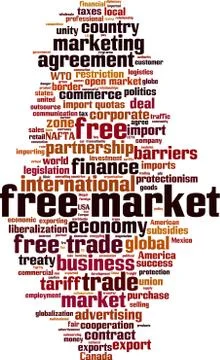 Free market word cloud Illustrazione stock
