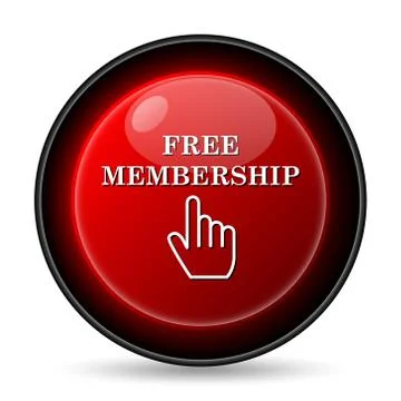 Free membership icon. internet button on white background.. Stock Illustration