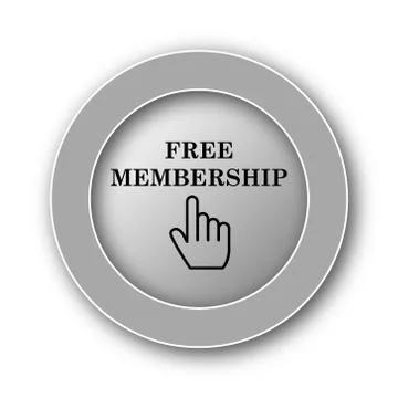 Free membership icon. Internet button on white background.. Stock Illustration