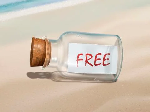 Free message in a bottle Ilustração Stock