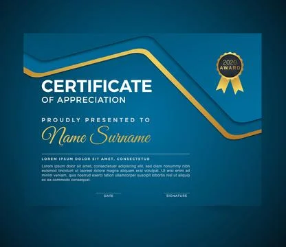 Free Modern Certificate Template of Apprectiation Stock Illustration