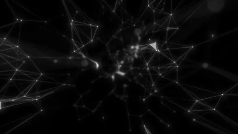 Free movement and rotation of the camera with the effect of plexus. For visuals Stock Footage 113947771