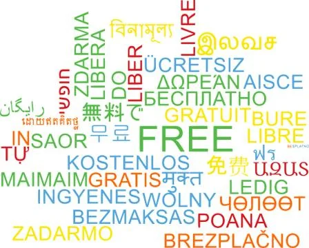 Free multilanguage wordcloud background concept Stock Illustration