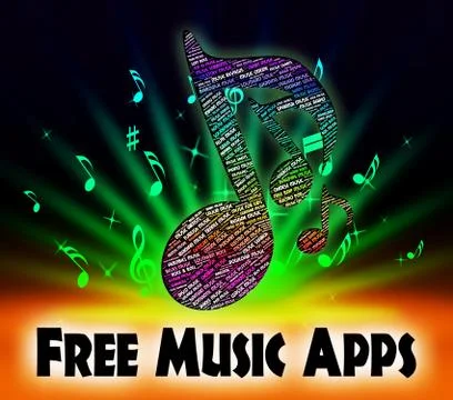 Free Music Apps Shows Application Software And Audio Stock Illustration