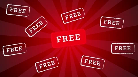 Free no charge zero no cost rubber stamp animated animated red background Stock Footage 308451631