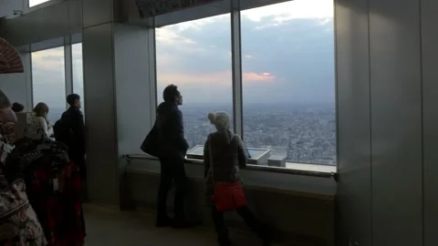 Free Observation Deck, Tokyo Metropolitan Government Building, Tokyo, Japan Stock Footage 159001083
