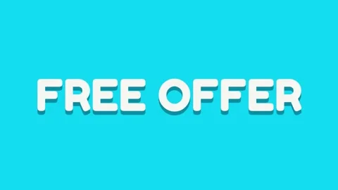 Free Offer Text Animation on Blue Background Promotional Motion Graphic Stock Footage 334272983