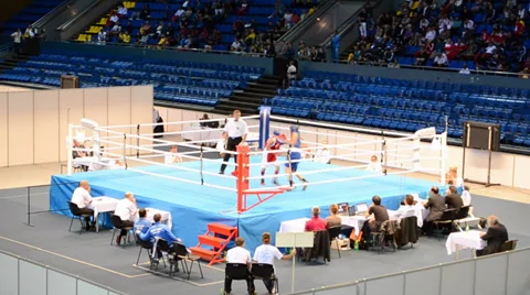 Free open Junior World Boxing Championships 2013 in Kiev, Ukraine. Stock Footage 37655631