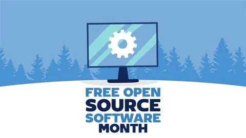 Free Open Source Software Month for better use of open-source software Stock Footage 338421691