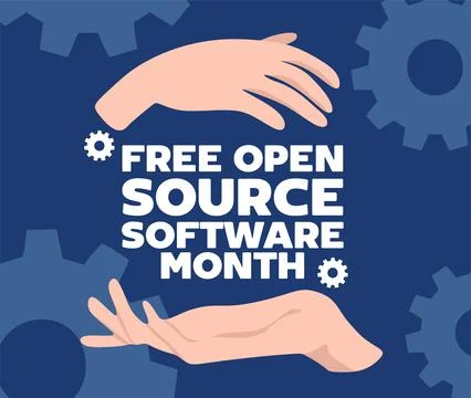 Free open source software month Illustrazione stock