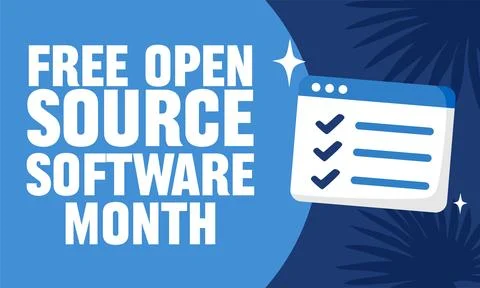Free open source software month 스톡 일러스트