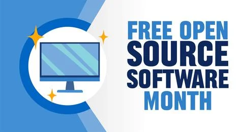 Free open source software month Illustrazione stock