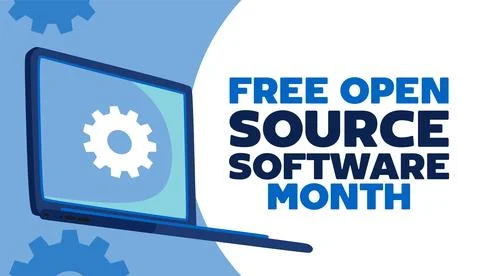 Free open source software month Stock Illustration
