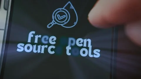 Free Open Source Tools graphic presentation generated on smartphone Stock Footage 289097265