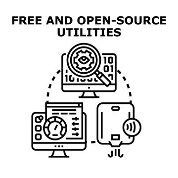 Free open source utilities for digital development and optimization Stock Illustration