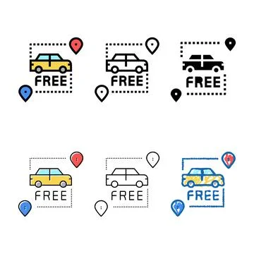 Free pick up minimal and drop off color icon vector Stock Illustration
