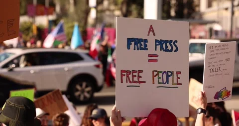Free Press Protest Stock Footage 328318234