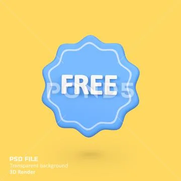 Free promotional label isolated 3d render icon illustration PSD Template