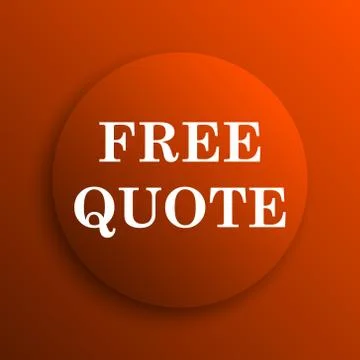 Free quote icon. Internet button on orange background. Illustration