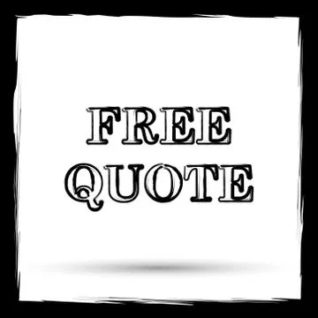 Free quote icon. Internet button on white background. Outline design imitatin Illustration