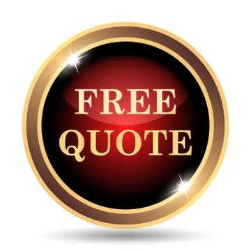 Free quote icon. Internet button on white background.. Illustration