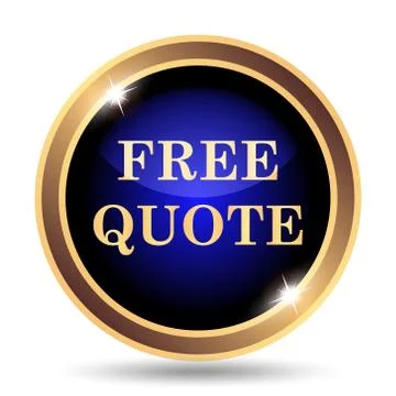 Free quote icon. Internet button on white background.. Illustration