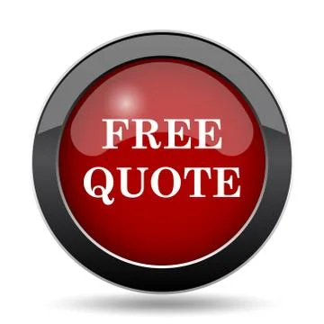 Free quote icon. Internet button on white background.. Illustration