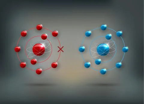 Free radical molecule and normal molecule Illustrazione stock