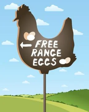 Free range egg sign Stock Illustration