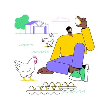 Free range eggs isolated cartoon vector illustrations. Stock Illustration