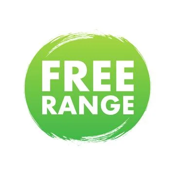 Free range eggs label icon. Farm fresh product. Vector stock illustration. Stock Illustration