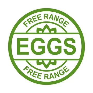 Free range eggs stamp Stock Illustration