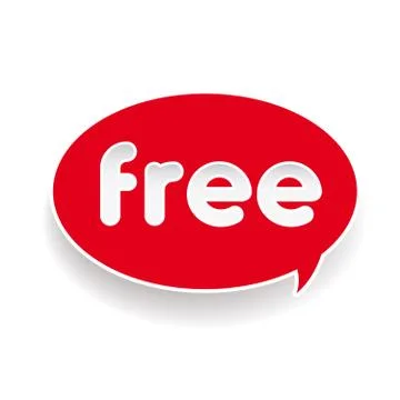 Free red label speech bubble Stock Illustration