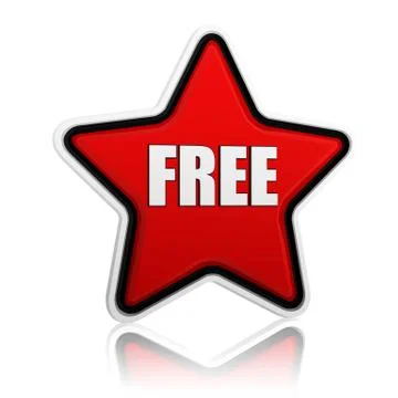 Free in red star Stock Illustration