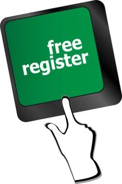 Free register computer key showing internet login Stock Illustration