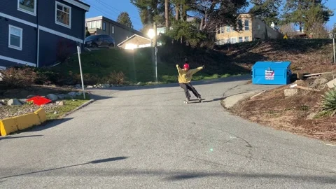 Free Ride Longboard Stock Footage 171032204
