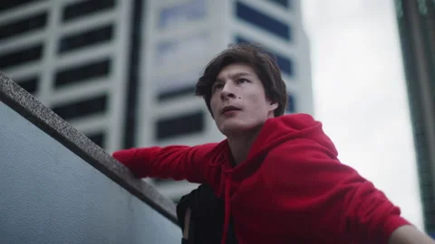 Free runner looking At something Stock Footage 264196614