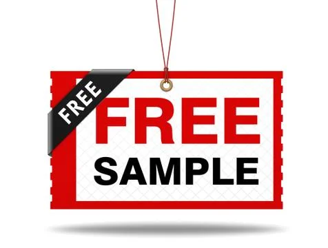 Free sample shopping tag 3d illustration Ilustración de archivo
