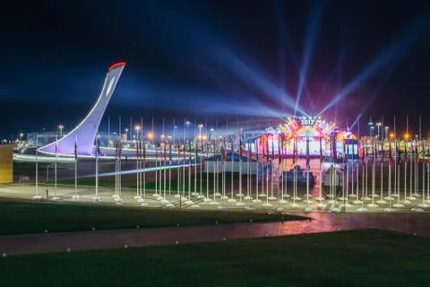 Free scene with multi-colored lighting equipment. Stock Photos