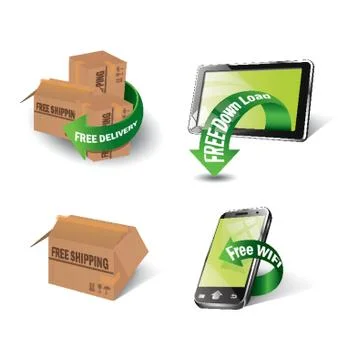 Free Services Icons Illustrazione stock