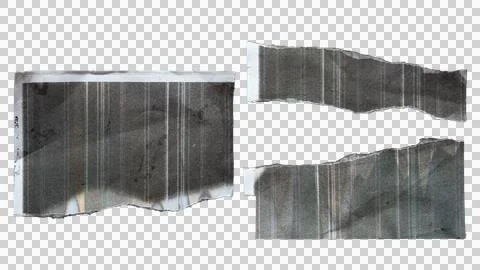 Free shape torn paper from black photocopy paper isolated on white background Stock Illustration