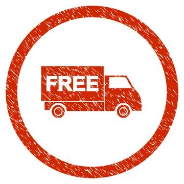 Free Shipment Rounded Grainy Icon Stock Illustration