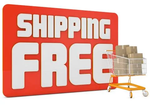 Free shipping 3d text Stock Illustration