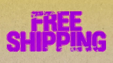 "Free Shipping"- all elements are animated, two words kinetic typography Stock Footage 343677035