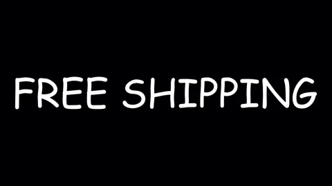 Free Shipping Bold White Text Animation on Black Background Stock Footage 331784781
