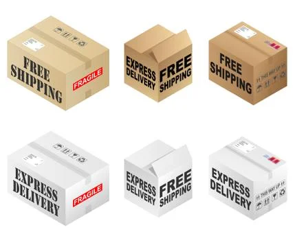 Free shipping boxes Stock Illustration