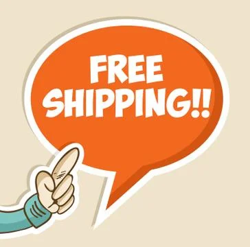 Free shipping bubble Stock Illustration